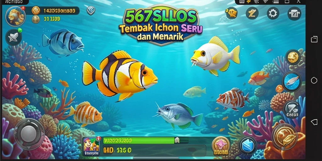Gameplay seru dalam 567SLOTS dengan berbagai ikan menunggu untuk ditangkap.