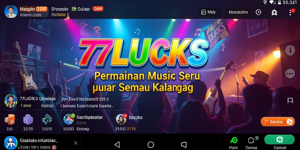 Tampilan gameplay <strong>77LUCKS</strong> dengan berbagai pilihan lagu yang menarik.