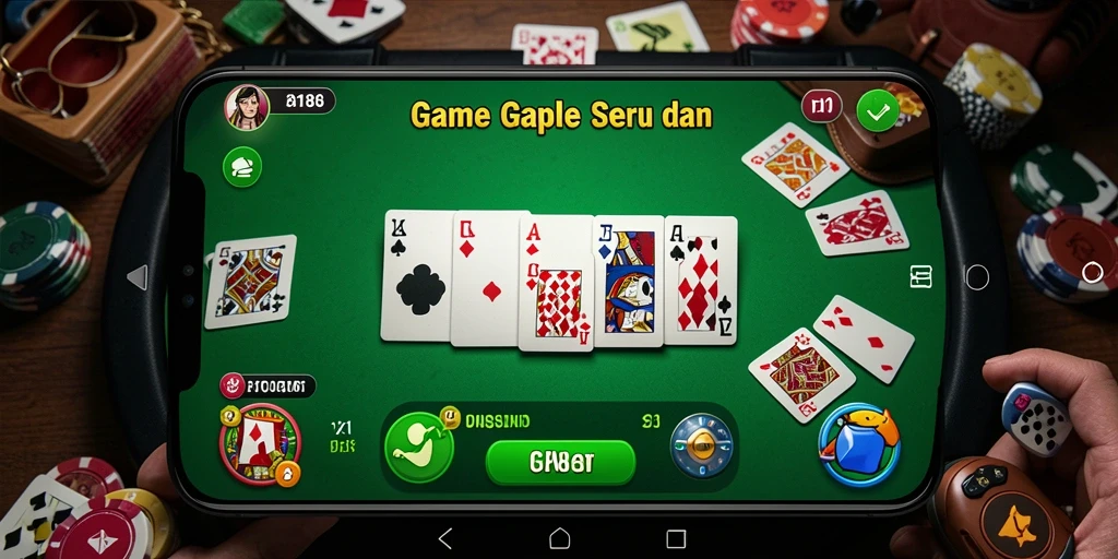 Tampilan gameplay seru dalam aplikasi Gaple 8180.