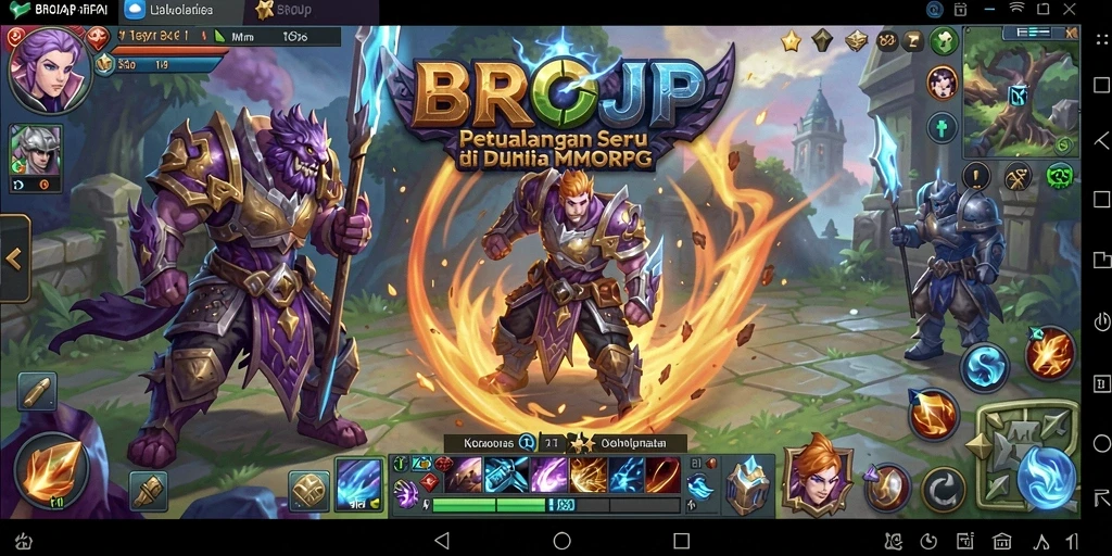 Tangkapan layar gameplay BROJP menampilkan aksi seru dalam MMORPG.