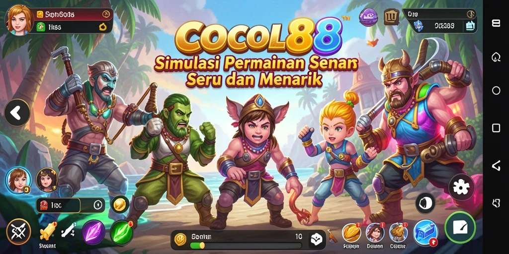 Tampilan gameplay menarik dalam COCOL88 dengan interaksi karakter yang unik.
