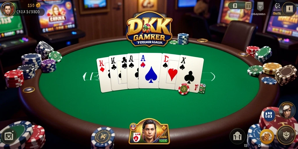 Tangkapan layar permainan DKK menampilkan momen seru saat bermain poker.