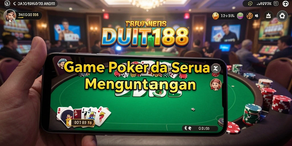 Tampilan utama gameplay Poker di DUIT188 yang mendebarkan.