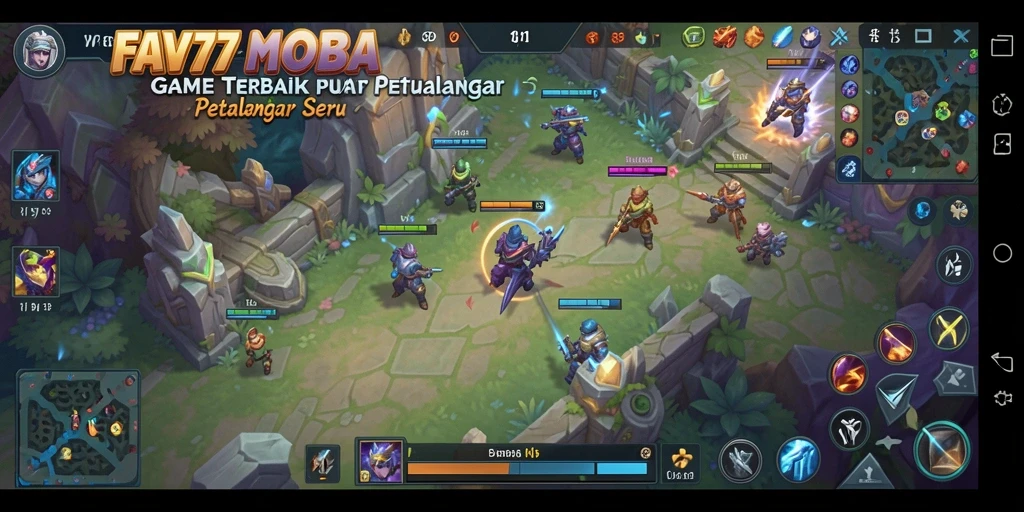 Screenshot FAV77 menunjukkan aksi seru dalam permainan MOBA.