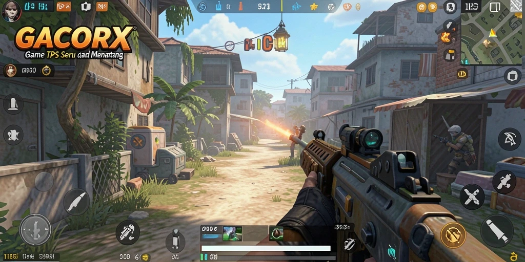 Screenshot gameplay GACORX menampilkan aksi pertarungan yang menegangkan.