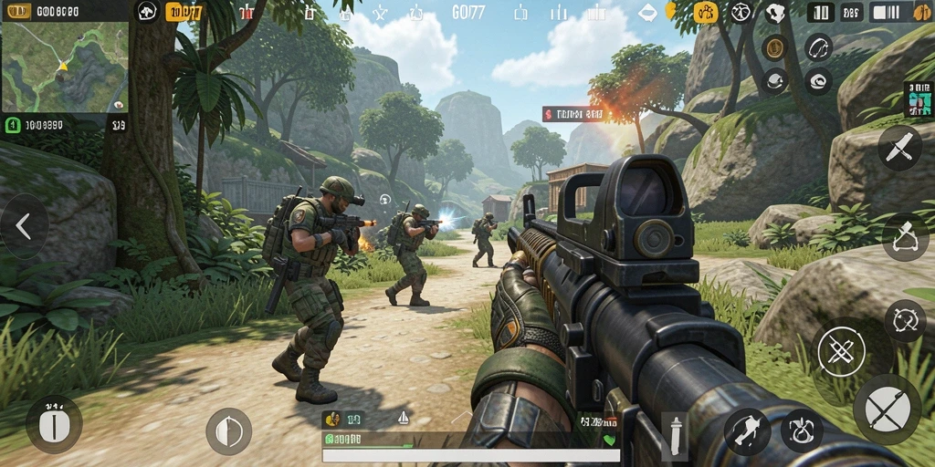 Tampilan aksi seru dalam gameplay GOD77 yang menegangkan.