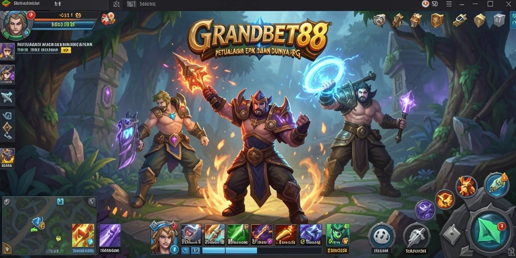 Tampilan epik gameplay RPG dalam GRANDBET88.