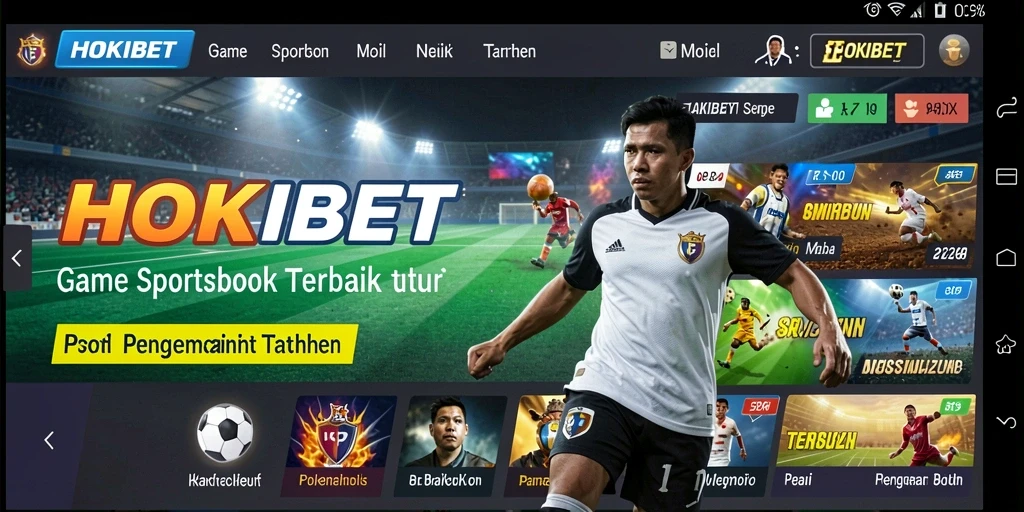 Tampilan utama HOKIBET menampilkan taruhan olahraga yang beragam.