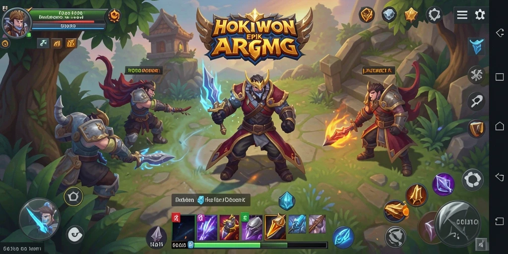 Tampilan gameplay HOKIWON yang penuh aksi dan strategi.