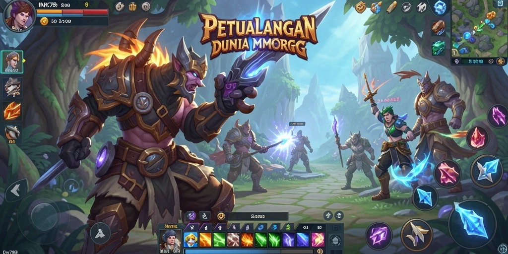 Screenshot gameplay INK789 dengan pertarungan seru di dunia MMORPG.