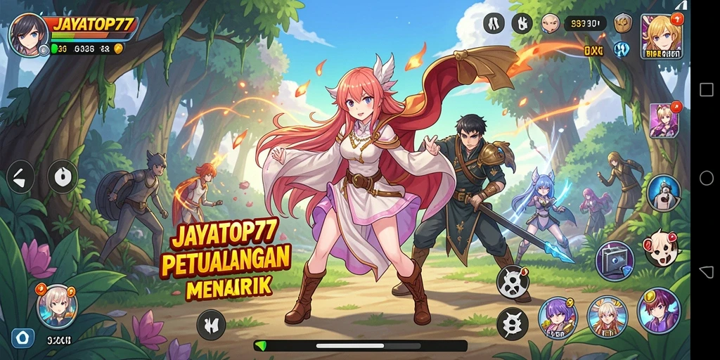 Tampilan gameplay seru di JAYATOP77 dengan karakter anime yang unik.
