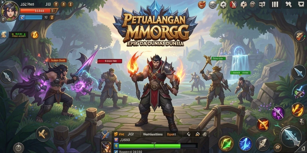 Tampilan gameplay mendebarkan di dunia MMORPG JJ62.