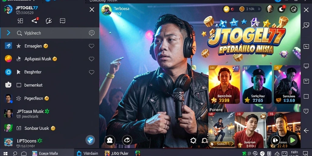 Tampilan gameplay aplikasi musik JPTOGEL77 yang menarik dan interaktif.