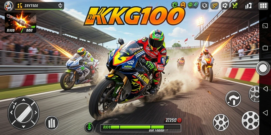Tampilan menarik gameplay balapan motor di KPK100.