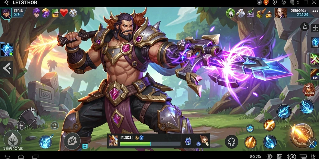 Gameplay seru LETSTHOR dengan aksi pertempuran mendebarkan.