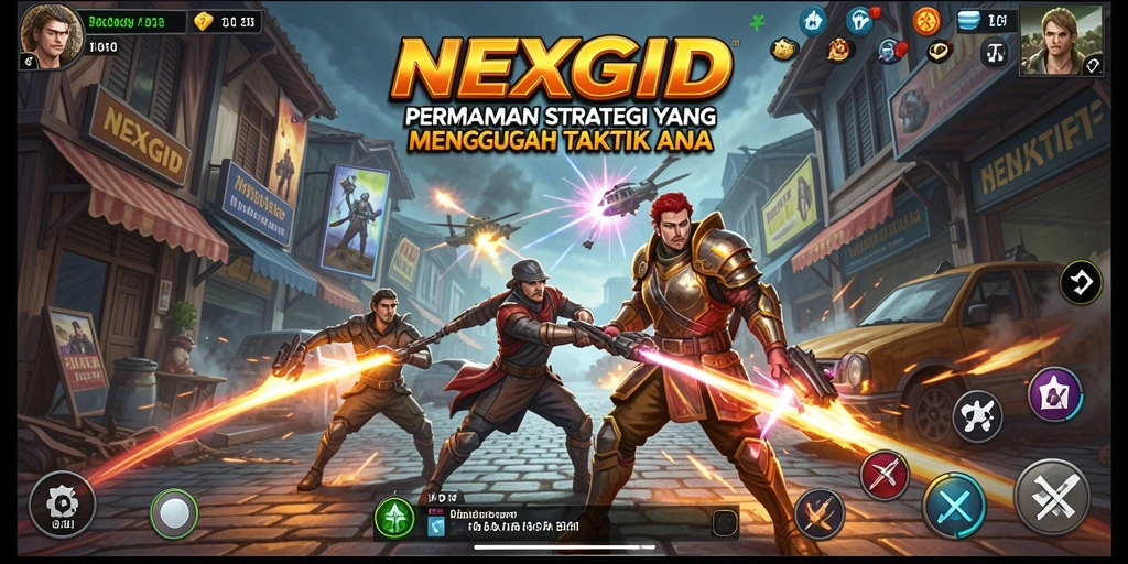 Tampilan gameplay intensif dalam NEXGID yang memikat.