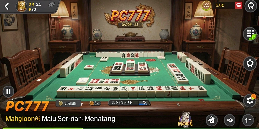 Screenshot gameplay menunjukkan keseruan permainan Mahjong di PC777.
