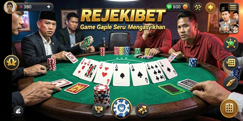 Screenshot gameplay REJEKIBET yang menampilkan keseruan bermain Gaple.