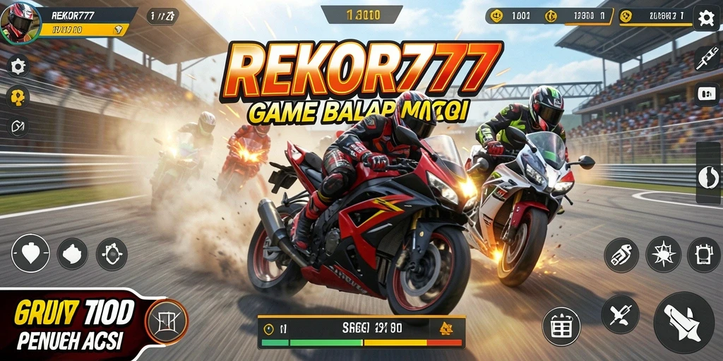 Tampilan gameplay seru balapan motor di REKOR777.