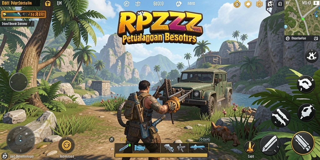 Tampilan gameplay RPZZZ yang menakjubkan di dunia terbuka.