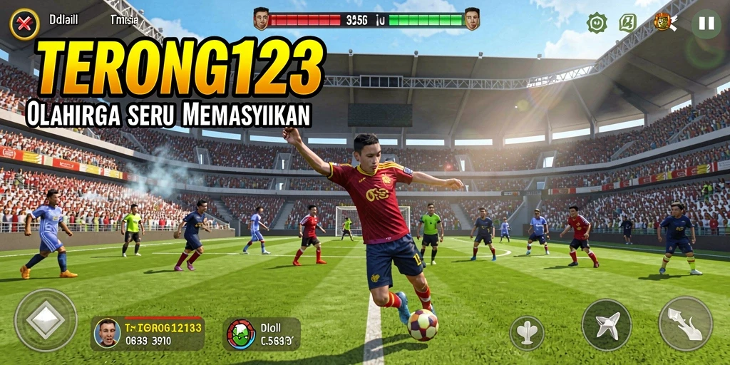 Tampilan gameplay menarik TERONG123 dalam suasana olahraga yang mendebarkan.