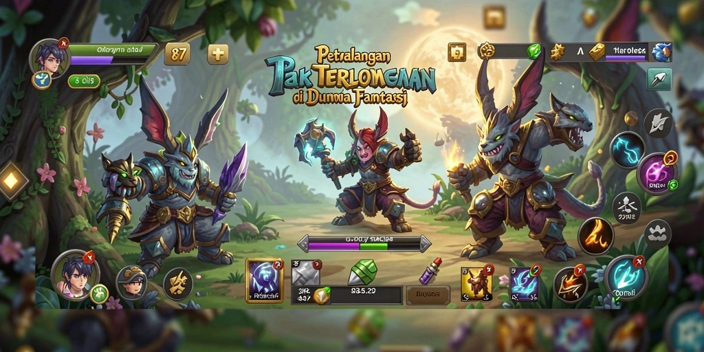 Tampilan gameplay menarik di dunia petualangan V87.
