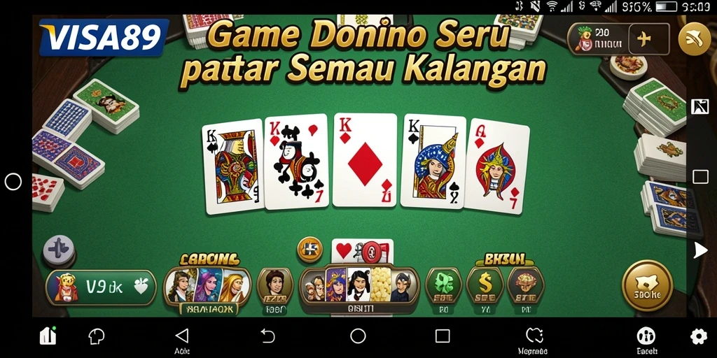 Screenshot gameplay Domino yang menampilkan suasana seru dan interaktif.