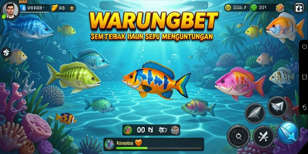Screenshot gameplay <strong>WARUNGBET</strong> menampilkan aksi tembak ikan yang seru.