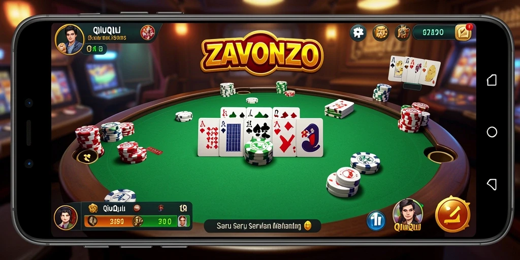Tangkapan layar gameplay ZAVONZO dengan aksi seru QiuQiu.