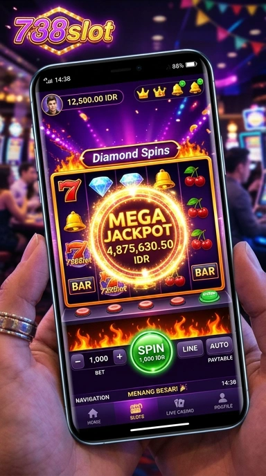 Tampilan antarmuka aplikasi 738slot yang menarik dan mudah digunakan.